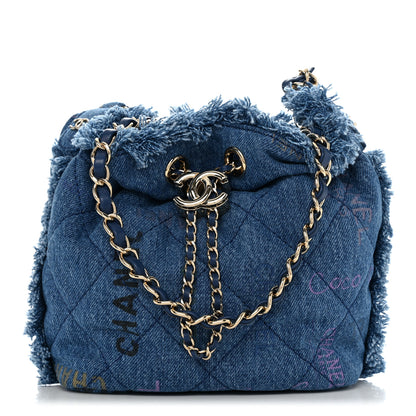 Chanel Denim Quilted Small Mood Bucket With Chain Blue Multicolor 1 of 11