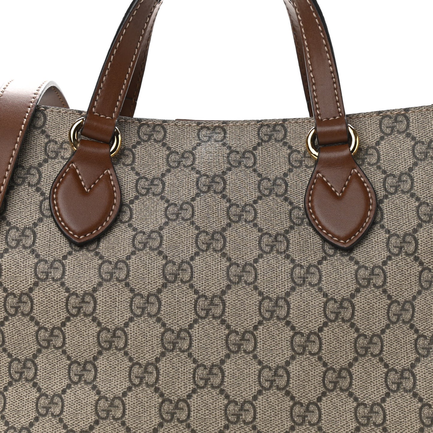 Soft GG Supreme Monogram Small Crossbody Tote Beige Cuir