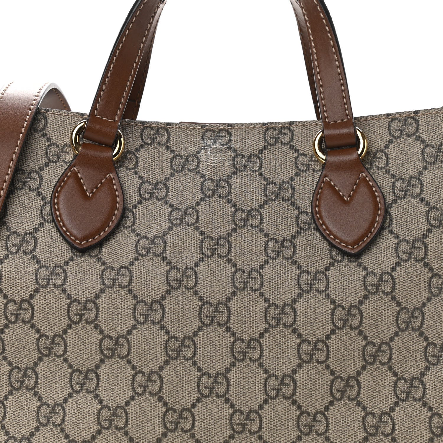 Gucci Soft GG Supreme Monogram Small Crossbody Tote Beige Cuir 8 of 10