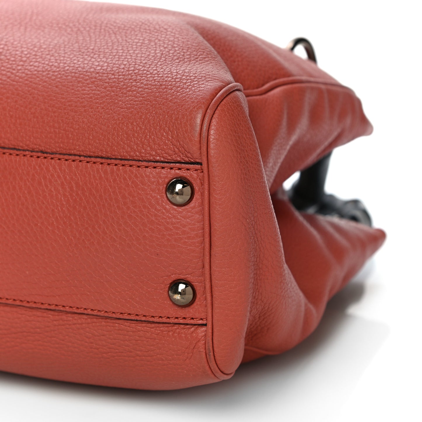 Calfskin Small Bamboo Shopper Tote Light Red