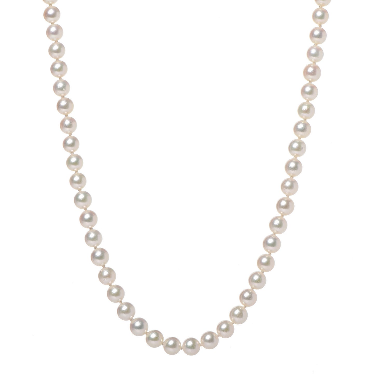 18K Yellow Gold Akoya Pearl 5.5-6mm Strand Necklace 16.5"