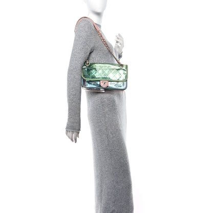 Chanel Lambskin PVC Quilted Mini Coco Splash Flap Blue Green 2 of 17