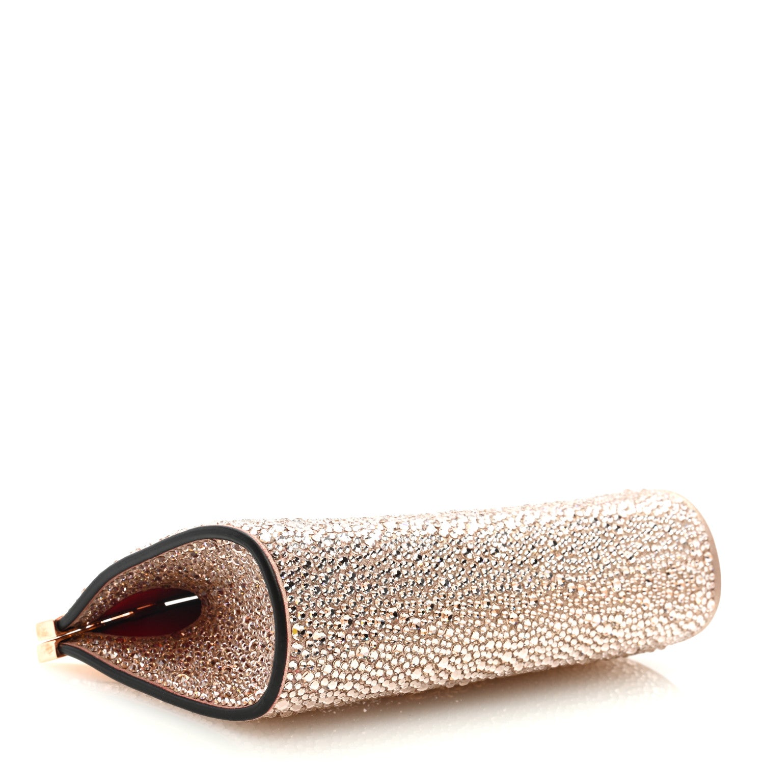 Christian Louboutin Suede Crystal Strass Small Palmette Clutch Moonlight Platine 4 of 8