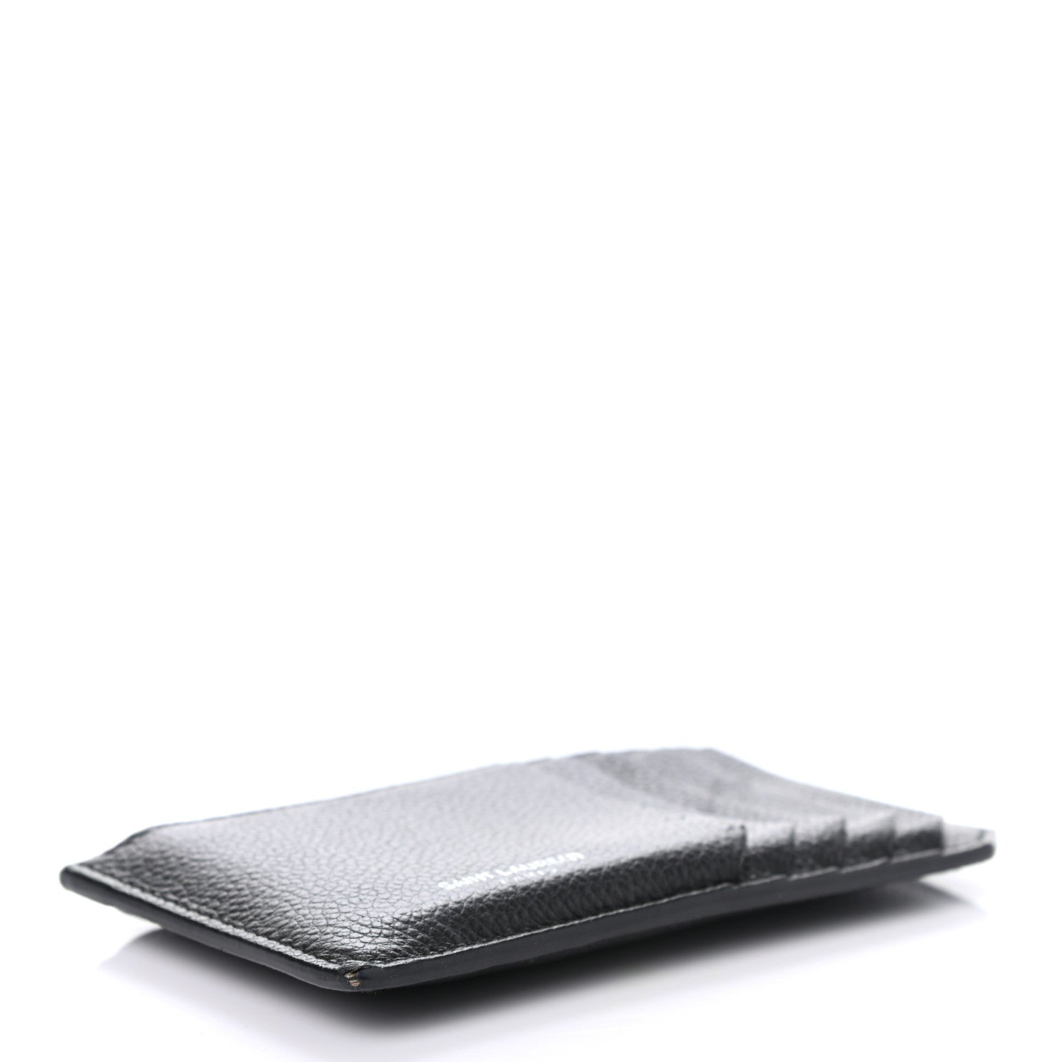 Saint Laurent Grained Calfskin 5 Fragments Zip Pouch Card Holder Black 4 of 12