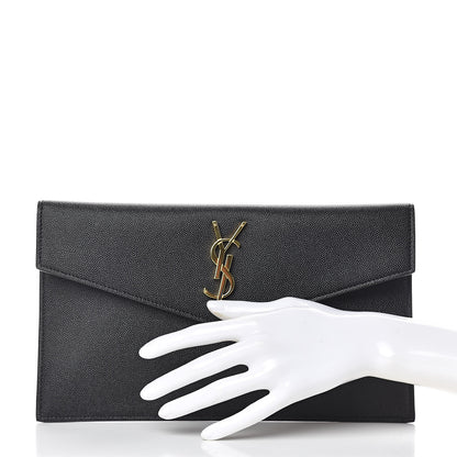 Saint Laurent Grain De Poudre Uptown Pouch Black 2 of 7