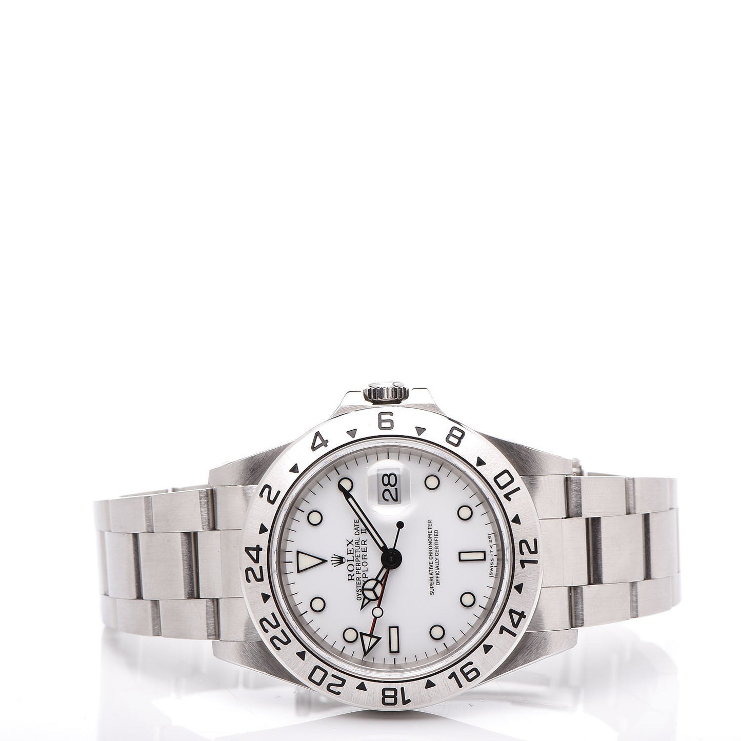 Stainless Steel 40mm Oyster Perpetual Date Explorer II Watch White 16570