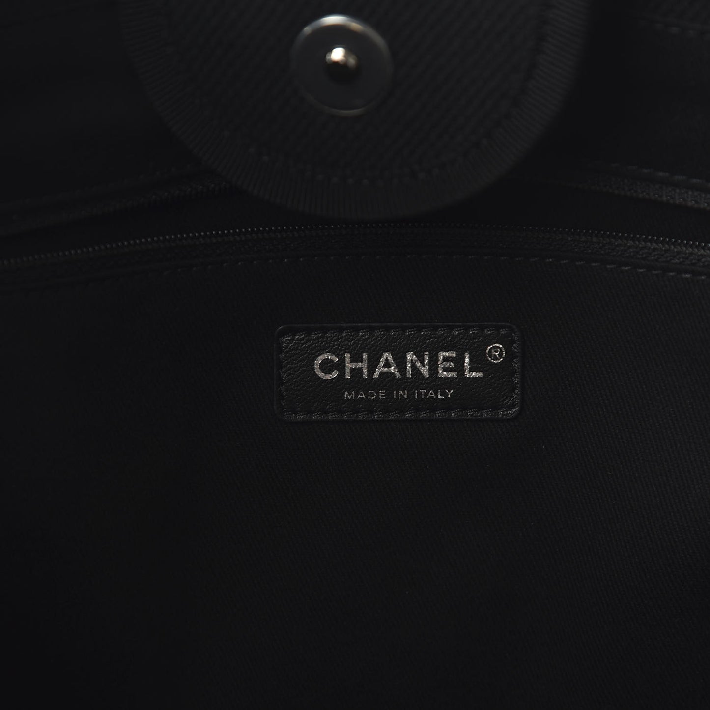 Canvas Pearl Medium Deauville Tote Black