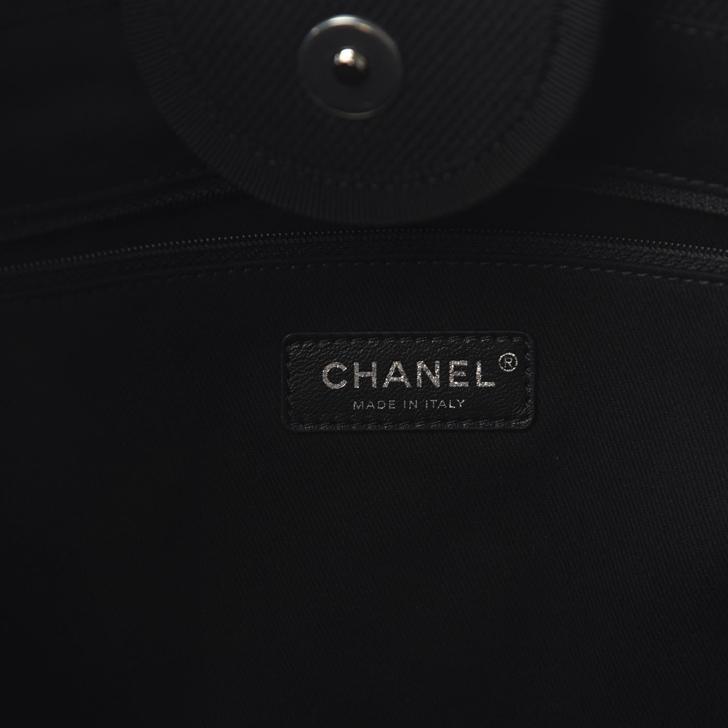 Chanel Canvas Pearl Medium Deauville Tote Black 7 of 9
