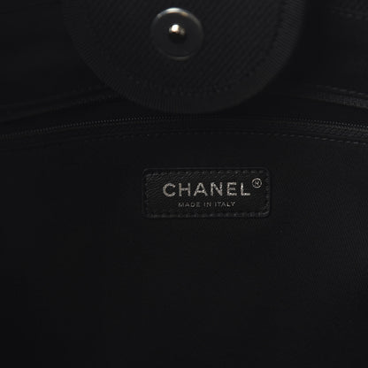 Chanel Canvas Pearl Medium Deauville Tote Black 7 of 9