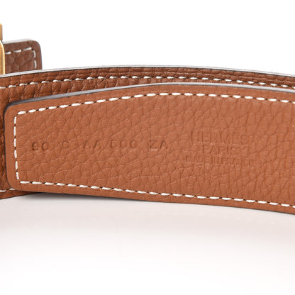 Hermes Box Togo 32mm Guilloche H Belt 90 Black Gold 4 of 6