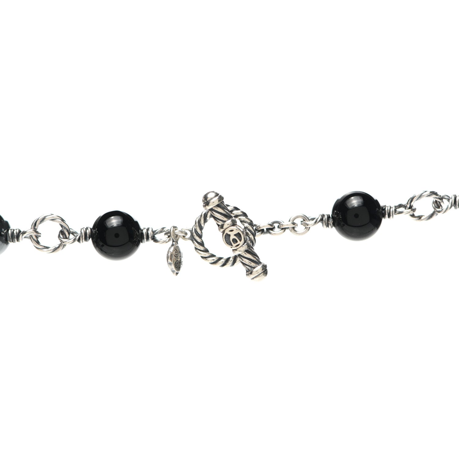 David Yurman Sterling Silver Black Onyx Hematite Bijoux Necklace 4 of 5