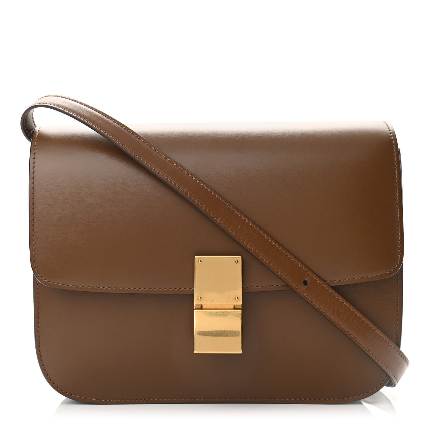 Celine Box Calfskin Medium Classic Box Flap Bag Camel 1 of 13