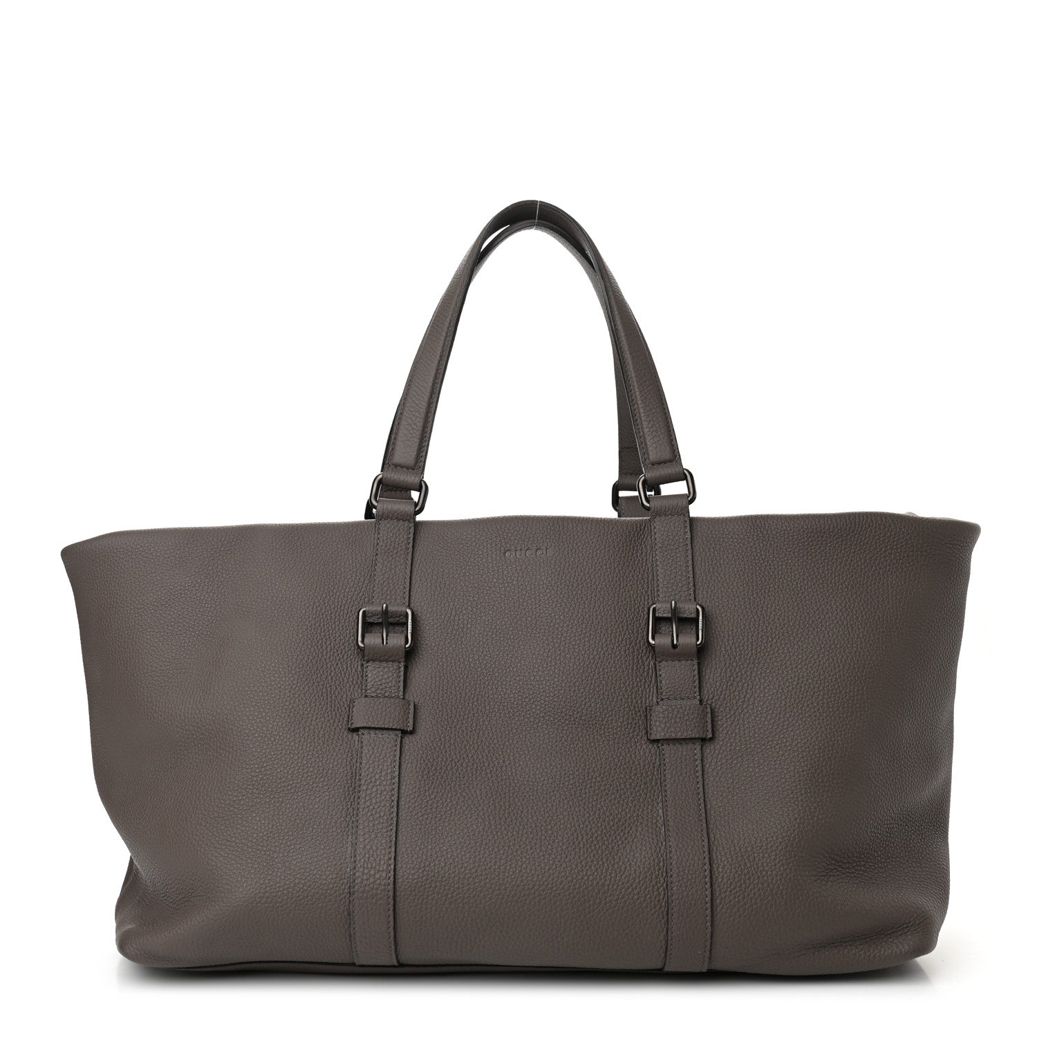 Gucci Pebbled Calfskin Carry On Duffle Grey 1 of 12