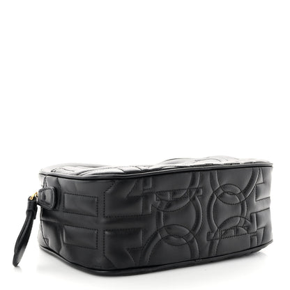 Salvatore Ferragamo Calfskin Quilted Gancini Camera Bag Black 4 of 10