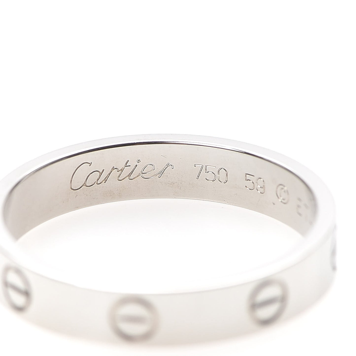 18K White Gold 3.5mm LOVE Wedding Band Ring 59 8.75