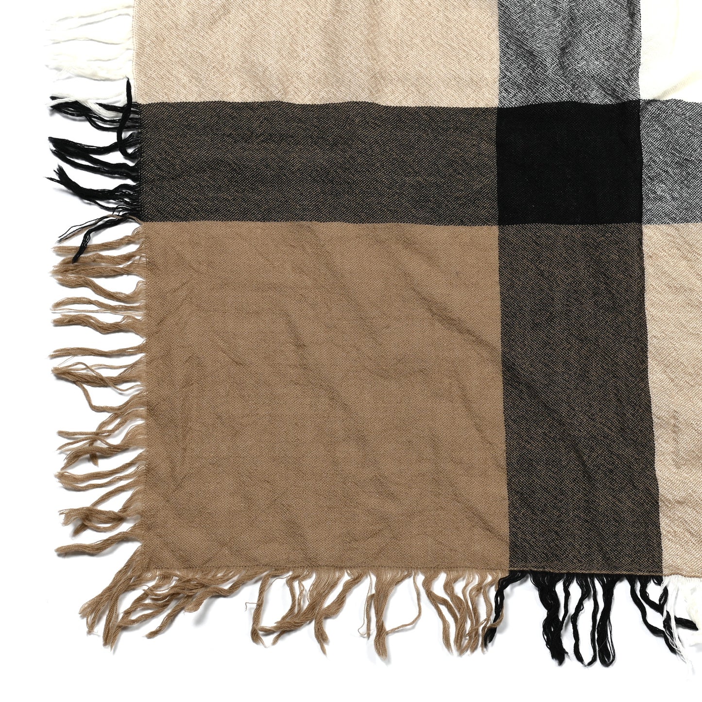 Wool Giant Check Scarf Trench