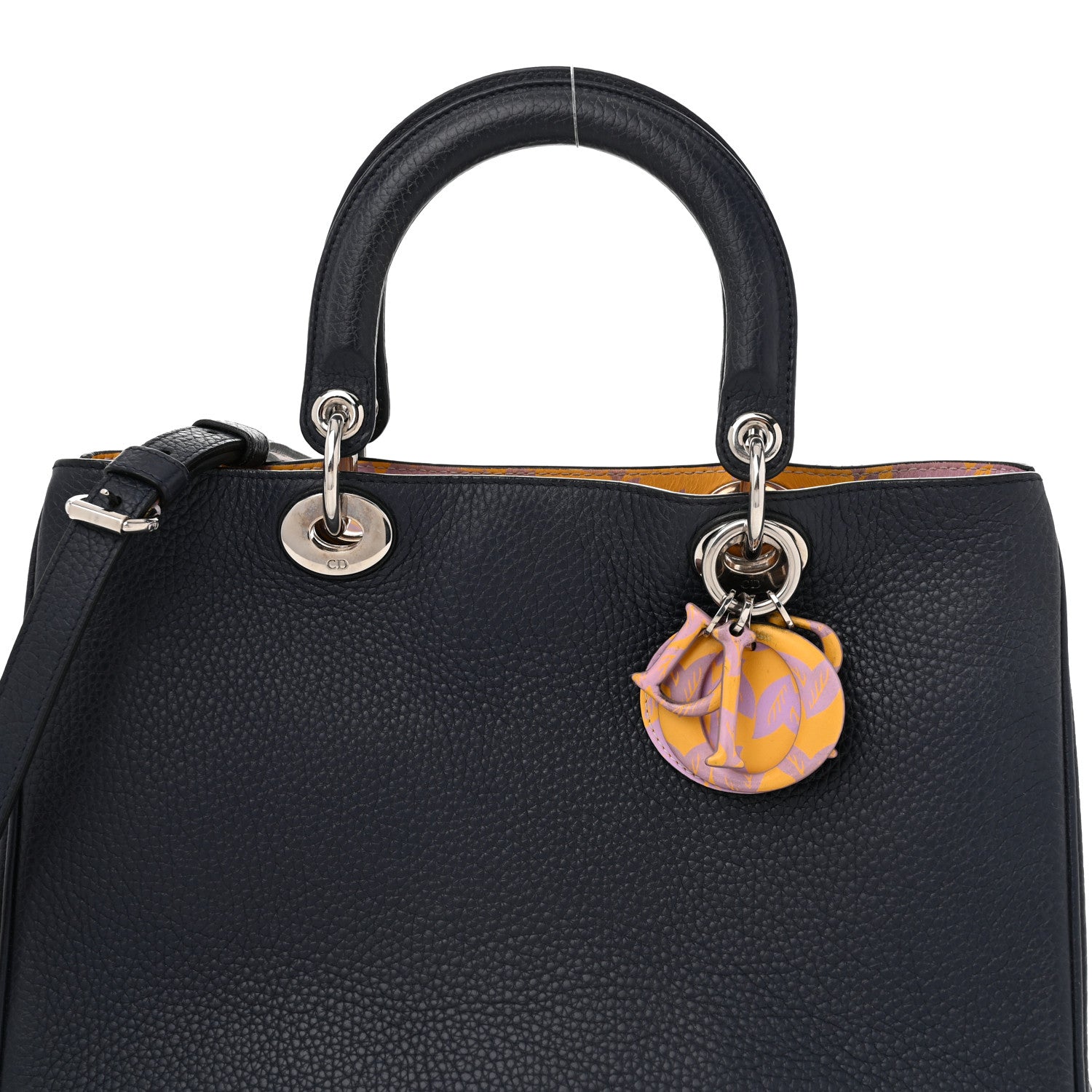 Christian Dior Bullcalf Medium Diorissimo Tote Navy 8 of 13