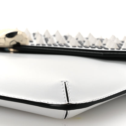 Bulgari X NICHOLAS KIRKWOOD Calfskin Studded Serpenti Envelope Clutch White 10 of 14