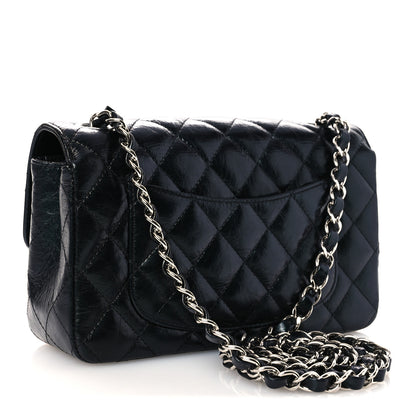 Chanel Metallic Aged Calfskin Quilted Mini Rectangular Flap  Green 3 of 11