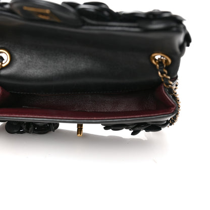 Chanel Lambskin Patent Mini Camellia Flap Black 4 of 9