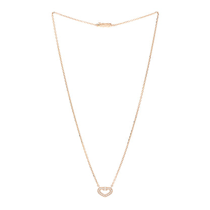 Cartier 18K Pink Gold Diamond Hearts And Symbols Pendant Necklace 3 of 4
