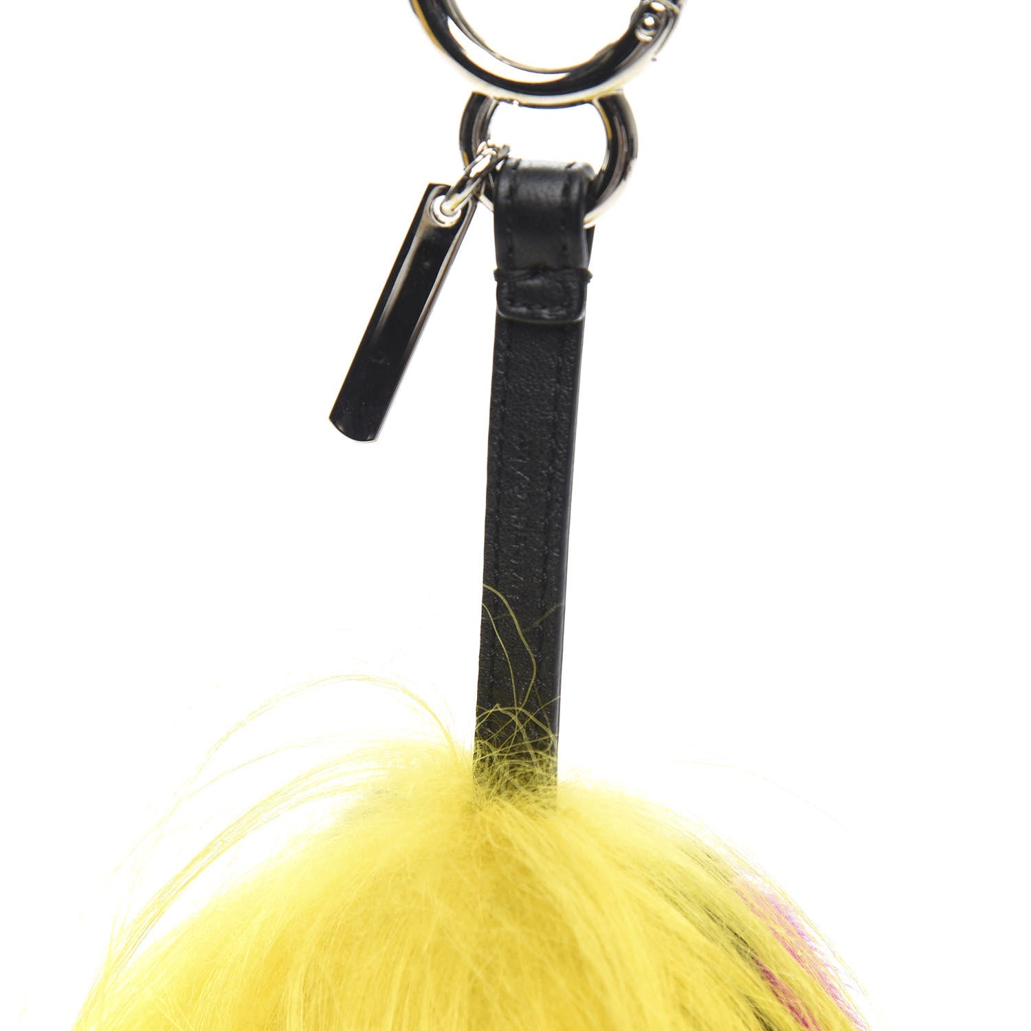 Fendi Goat Mink Fox Fur Mum Wonders Bag Charm Yellow Water Multicolor 3 of 4