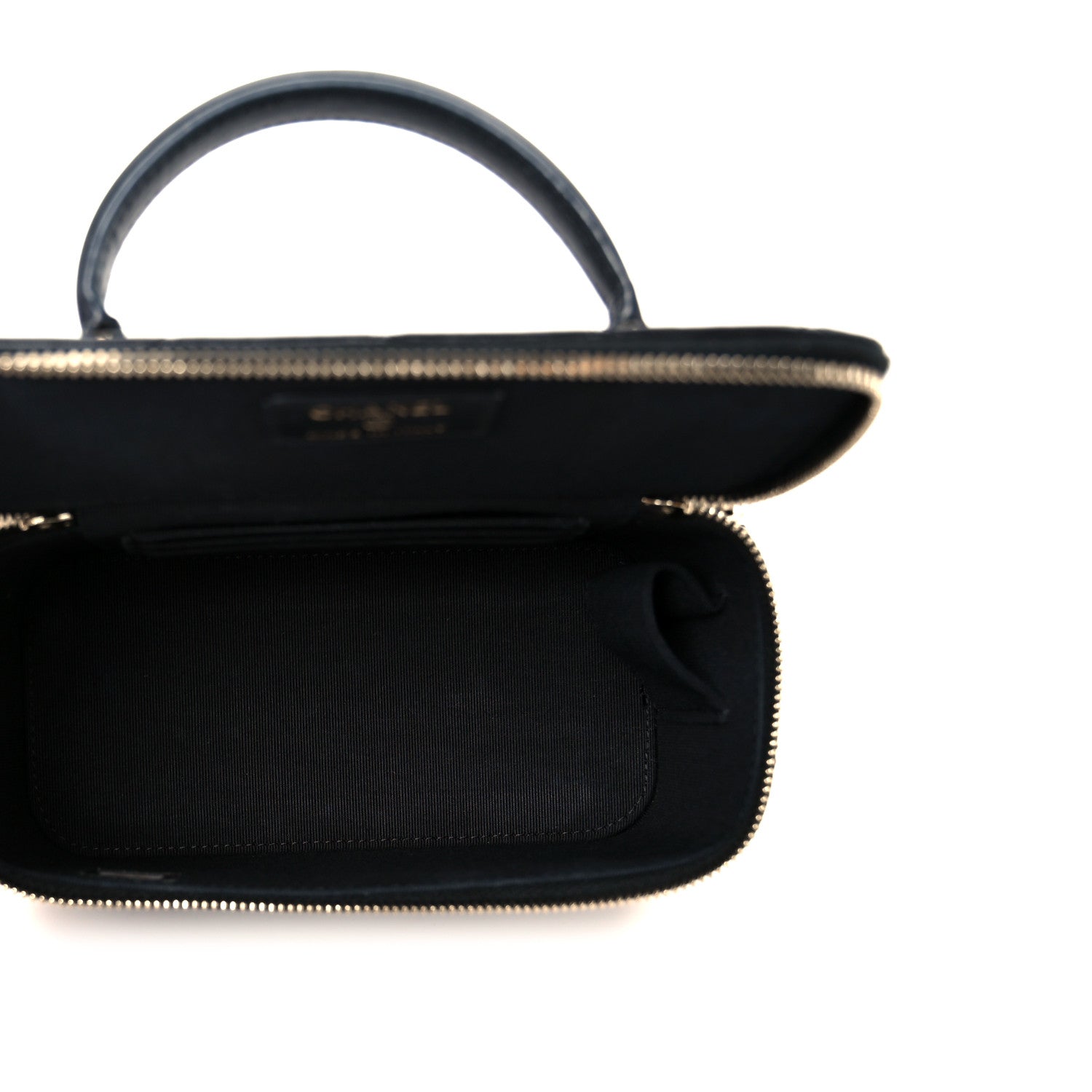 Chanel Lambskin Quilted Small Top Handle Vanity Case With Chain