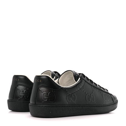 Gucci Calfskin GG Tennis Embossed Mens Ace Sneakers 9 Black 4 of 9