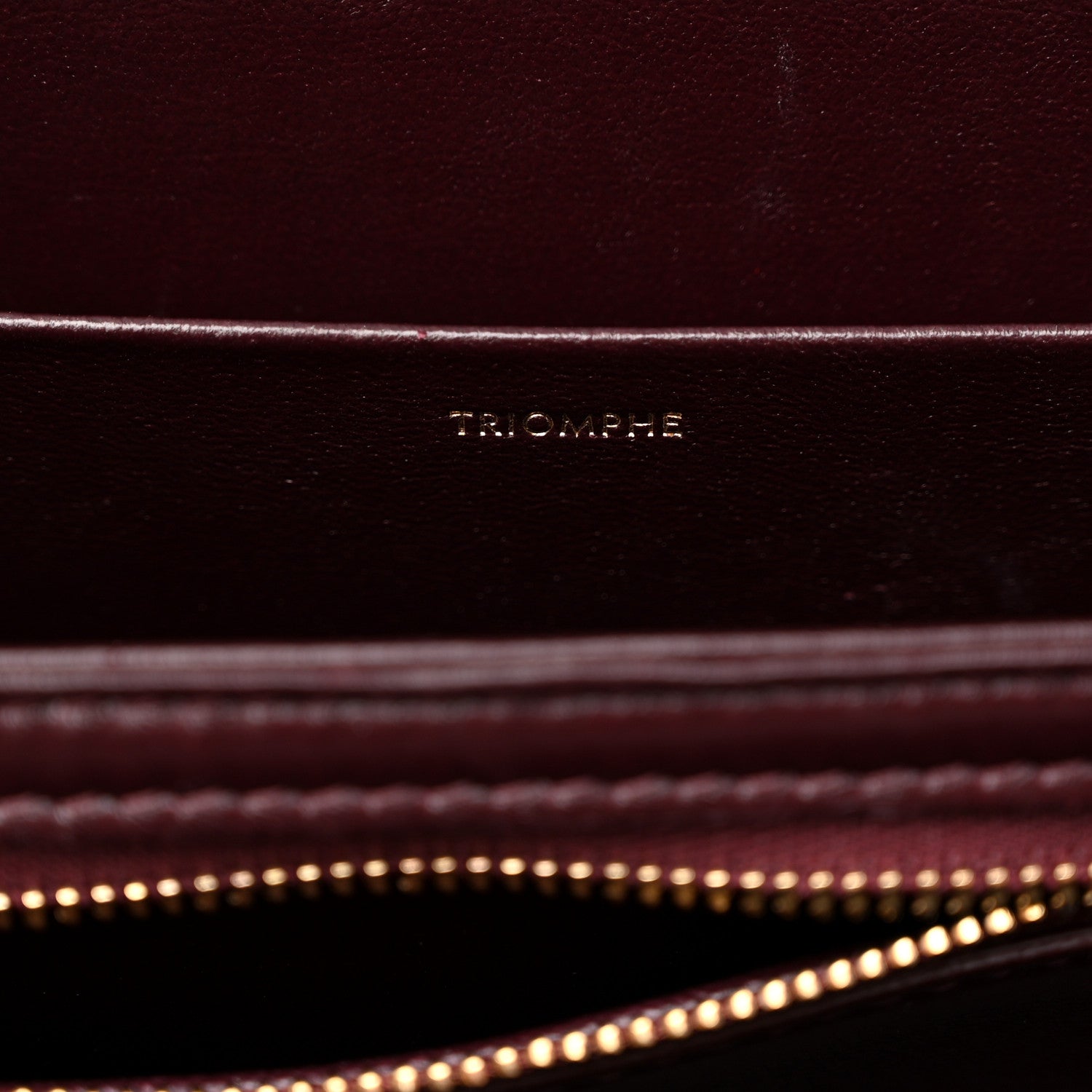 Celine Shiny Calfskin Medium Triomphe Burgundy 7 of 12