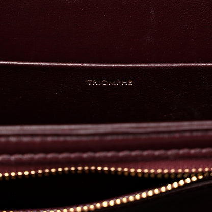 Celine Shiny Calfskin Medium Triomphe Burgundy 7 of 12