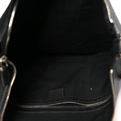 Gucci Pebbled Calfskin Web Blondie Hobo Black Beige 5 of 13