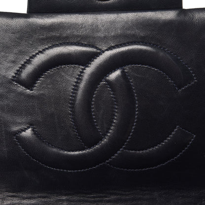 Chanel Lambskin Quilted XL Jumbo Single Flap Navy 8 of 9