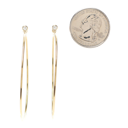 Tiffany 18K Yellow Gold Diamond Medium Elsa Peretti Hoop Earrings 2 of 5