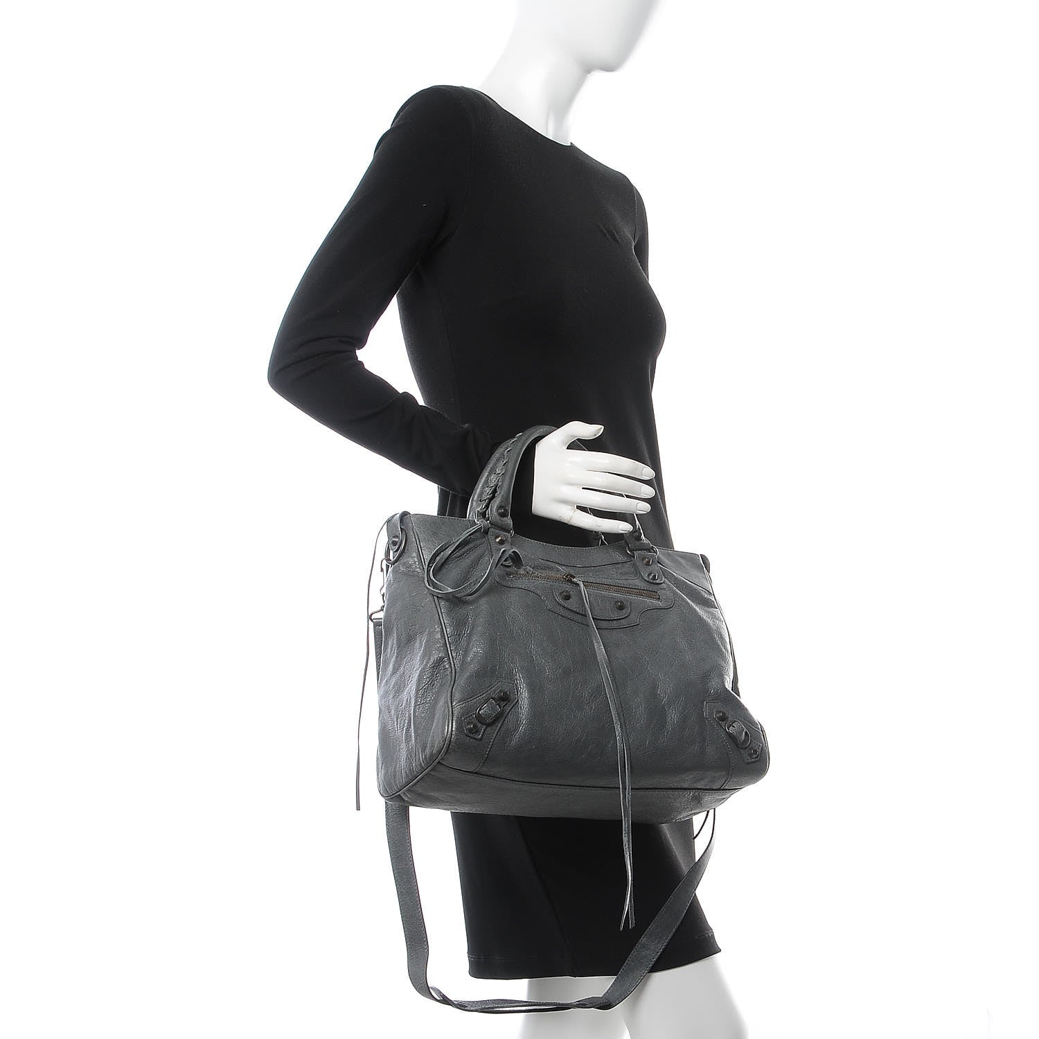 Balenciaga Agneau Classic Hardware Velo Gris Tarmac 2 of 8