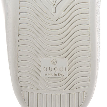 Gucci Calfskin Web Bosco Embroidered Mens Ace Sneakers 9.5 White Green 6 of 8