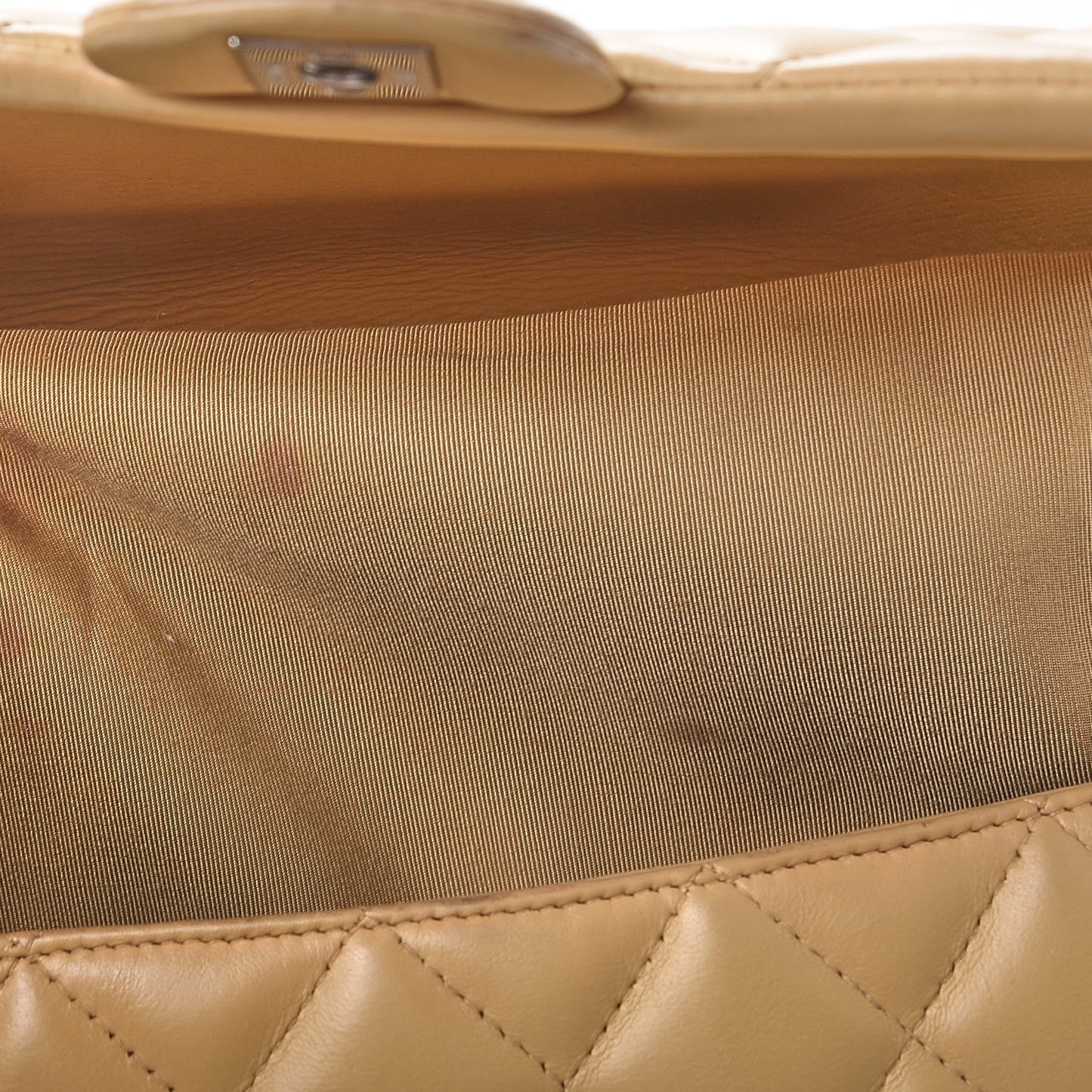 Lambskin Quilted Jumbo Kelly Flap Bag Beige