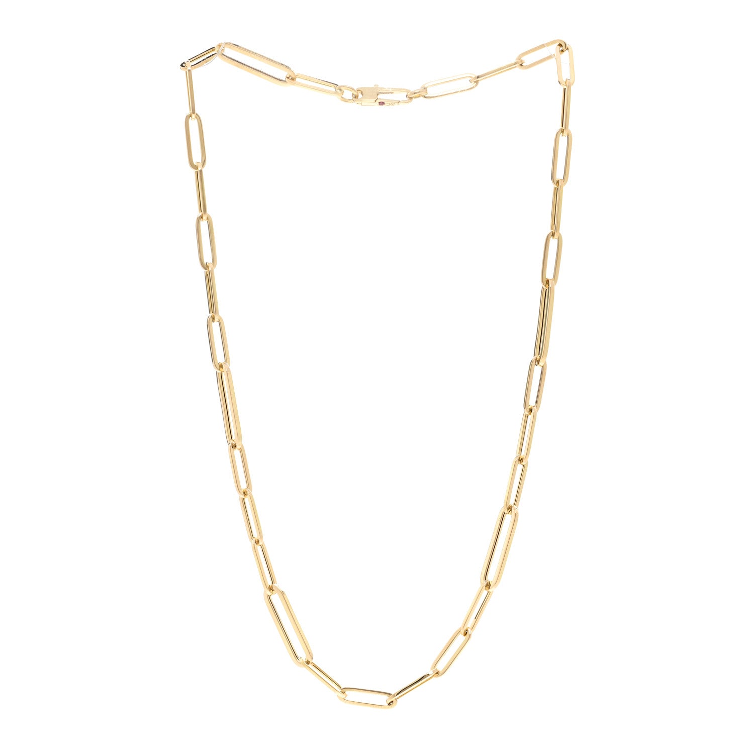 Roberto Coin 18K Yellow Gold Paper Clip Link Necklace 18" 3 of 5
