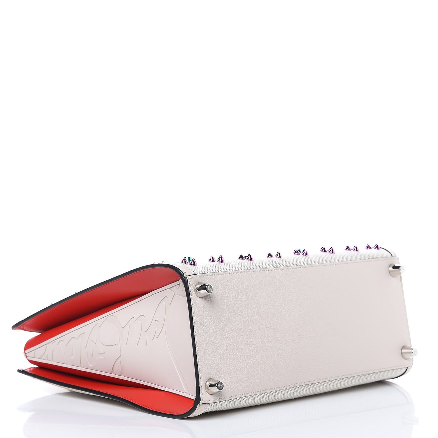Canvas Spikes Loubinthesky Medium Paloma Ivory