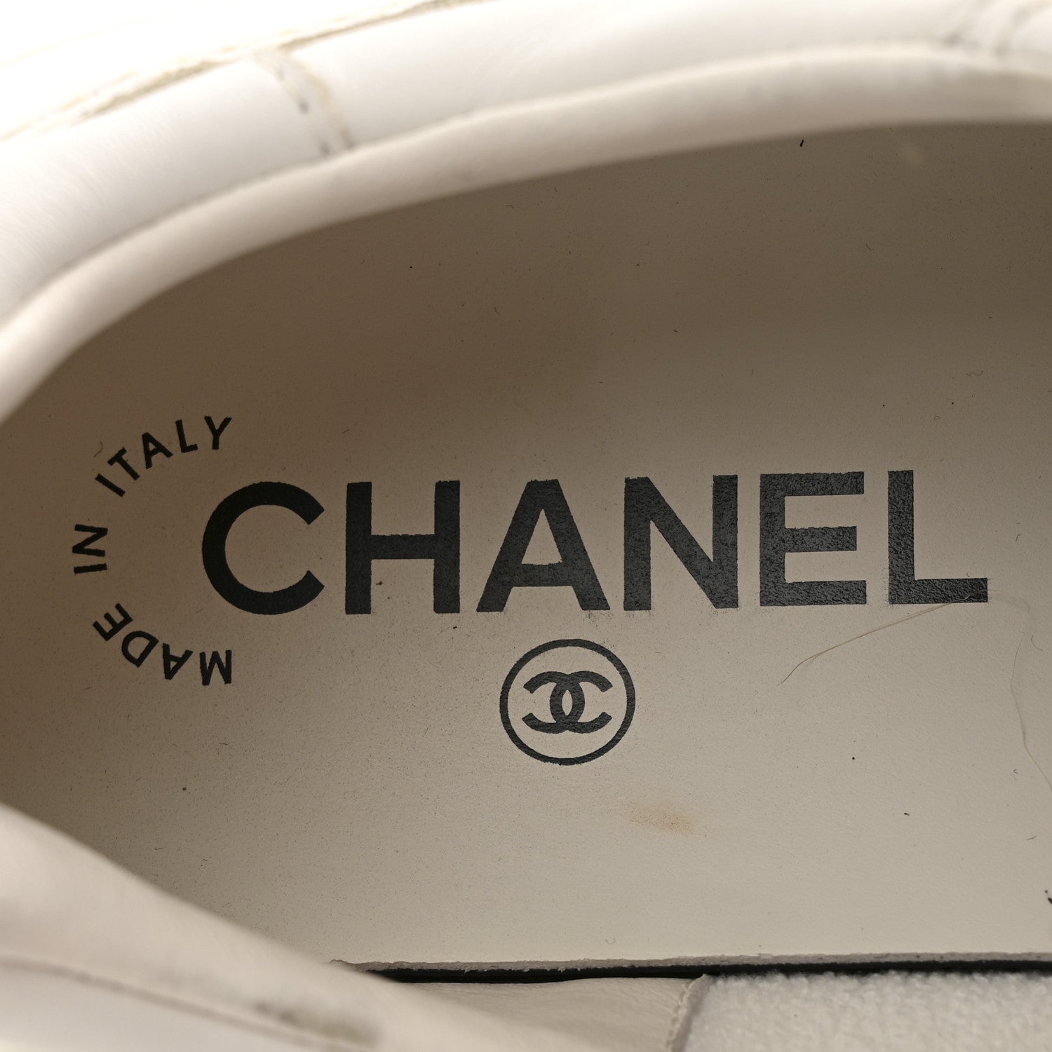 Chanel Calfskin Womens CC Logo Sneakers 38.5 White 7 of 12