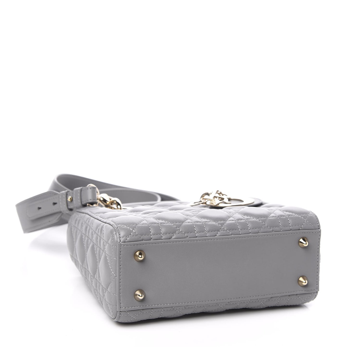 Lambskin Cannage Small Lucky Badges My Lady Dior Grey