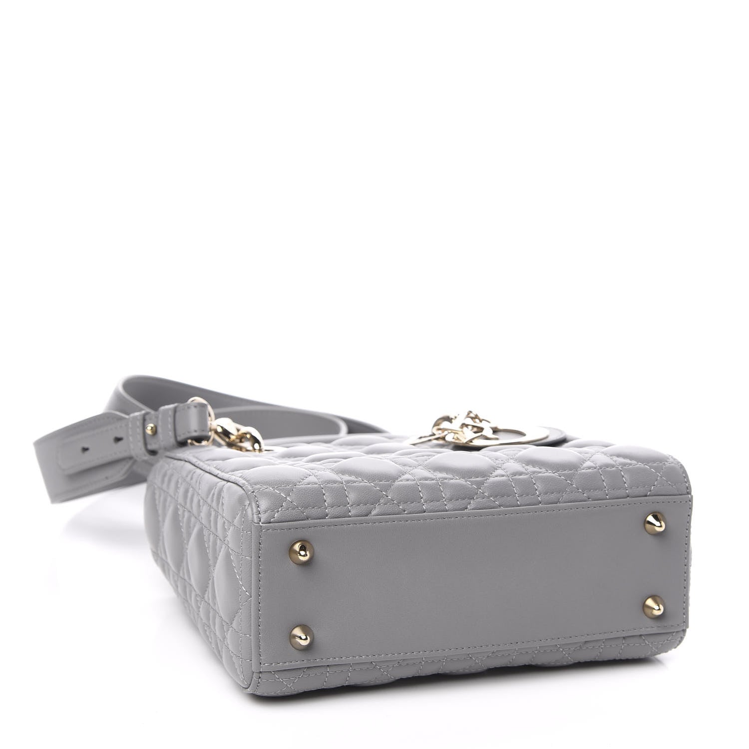 Christian Dior Lambskin Cannage Small Lucky Badges My Lady Dior Grey 4 of 13