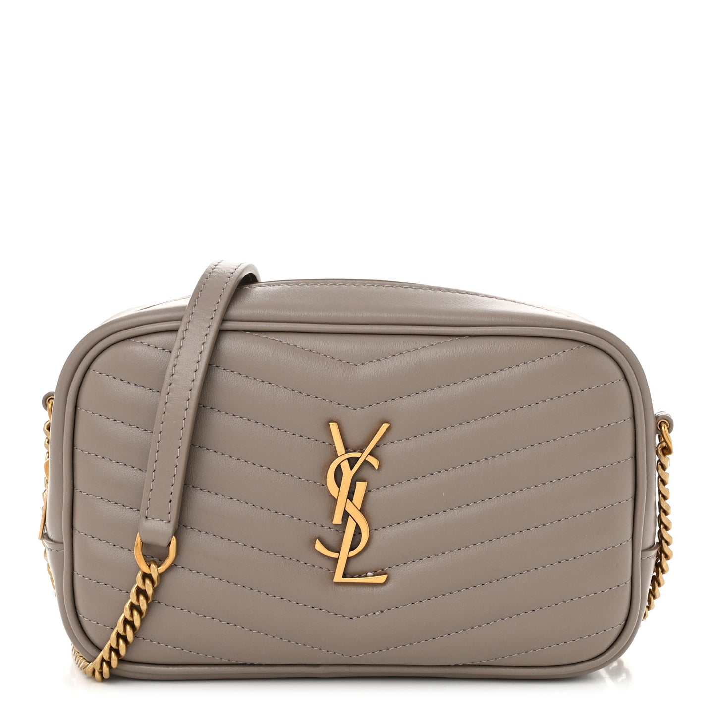 Calfskin Matelasse Monogram Mini Lou Camera Bag Taupe