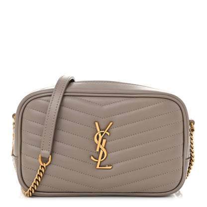 Saint Laurent Calfskin Matelasse Monogram Mini Lou Camera Bag Taupe 1 of 11