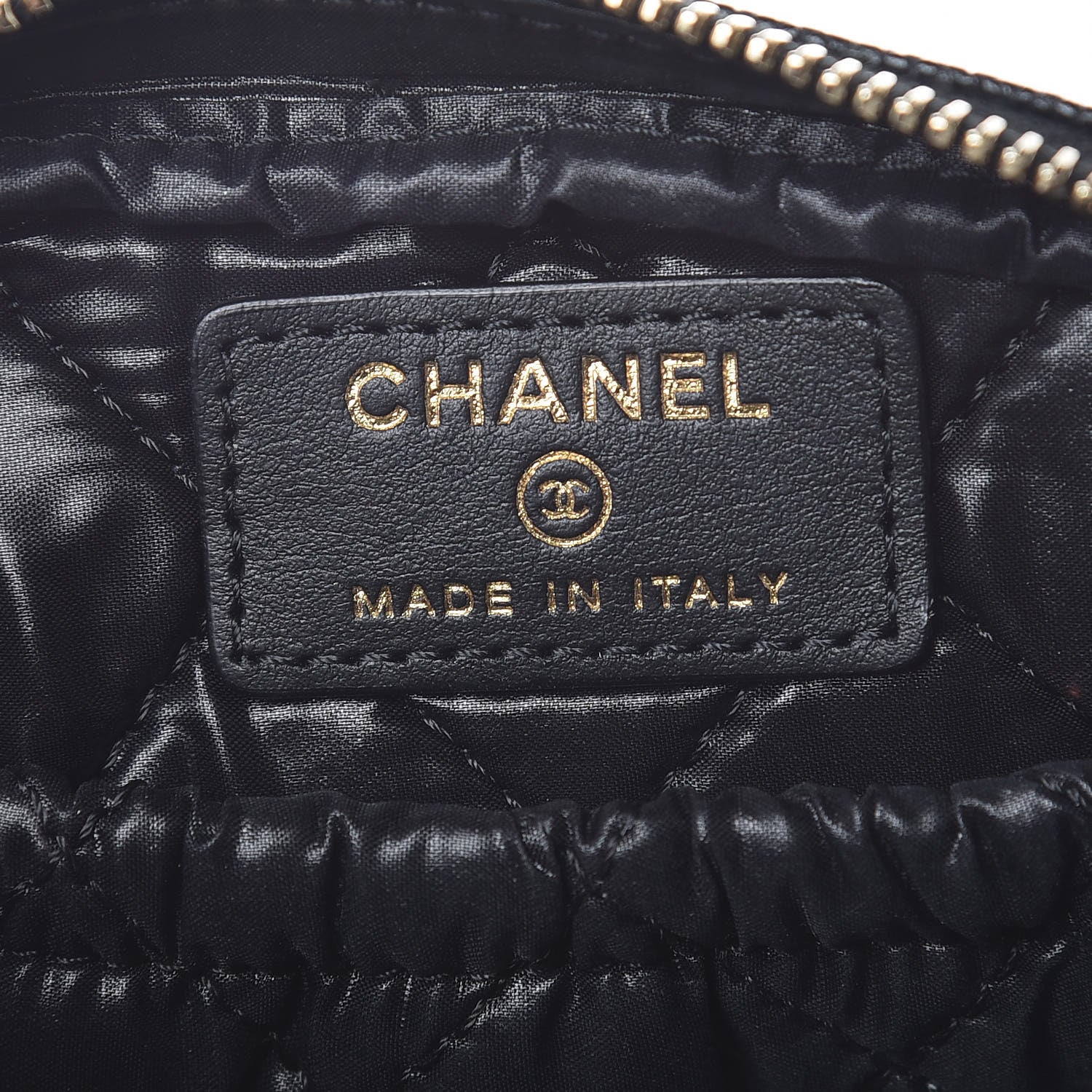 Chanel Caviar Quilted Small Curvy Pouch Cosmetic Case Black 6 of 8