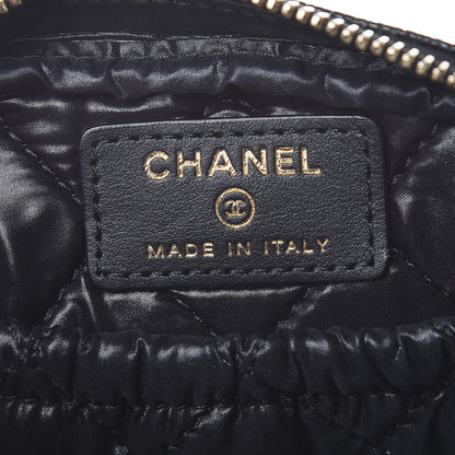 Chanel Caviar Quilted Small Curvy Pouch Cosmetic Case Black 6 of 8