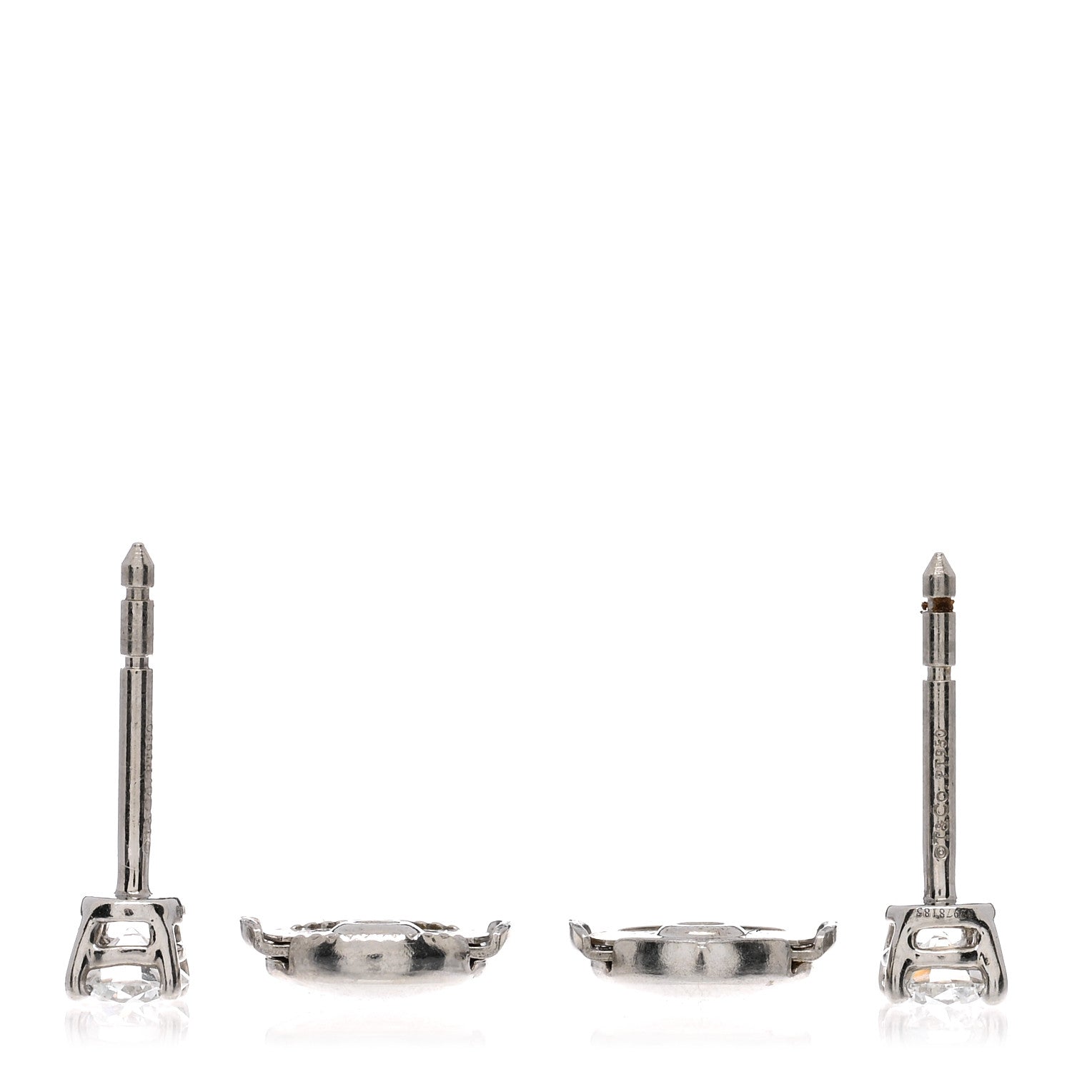 Tiffany Platinum Diamond .34ctw Solitaire Earrings 3 of 4