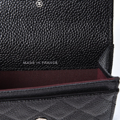 Chanel Caviar Quilted Flap Card Holder Wallet Black 8 of 10