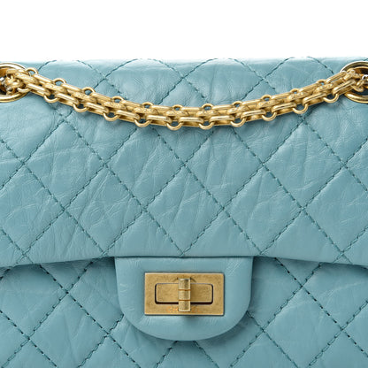 Chanel Aged Calfskin Quilted 2.55 Reissue Mini Flap Blue 10 of 12