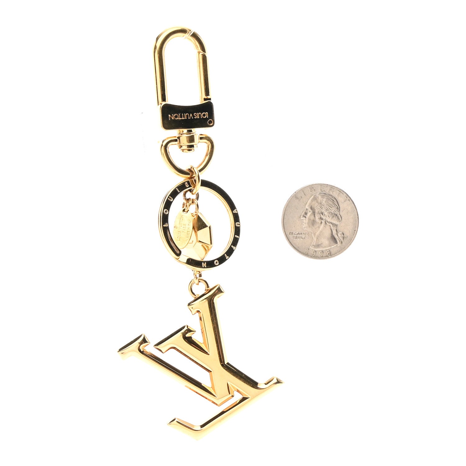 Louis Vuitton LV Facettes Bag Charm Key Holder Gold 2 of 4
