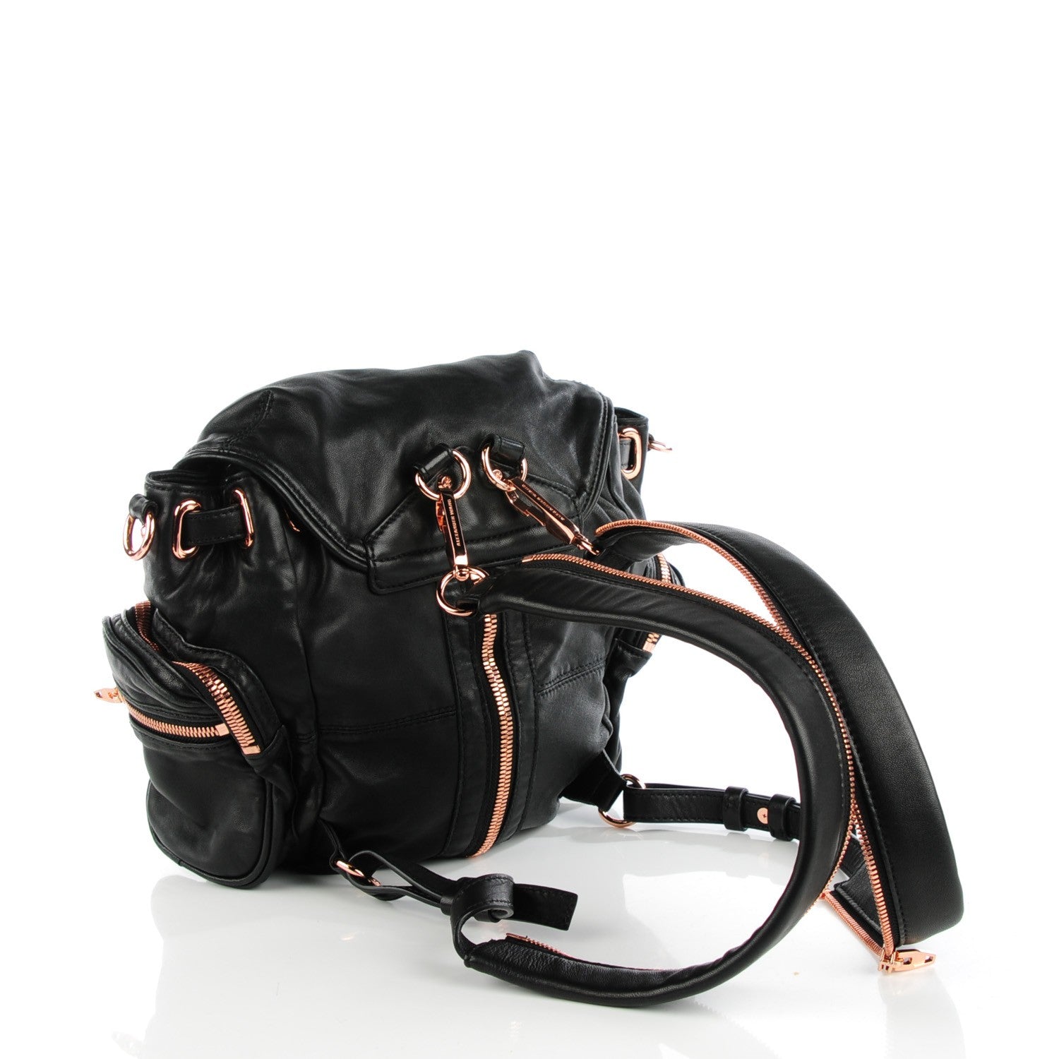Alexander Wang Lambskin Marti Backpack Washed Black Rose Gold Hardware 3 of 8